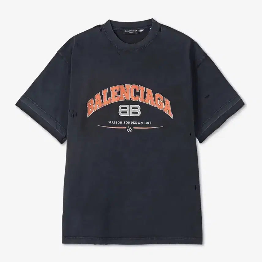 [BUNJANG] Balenciaga Distressed Logo T-Shirt / [M]발렌시아가 디스 메종 반팔티