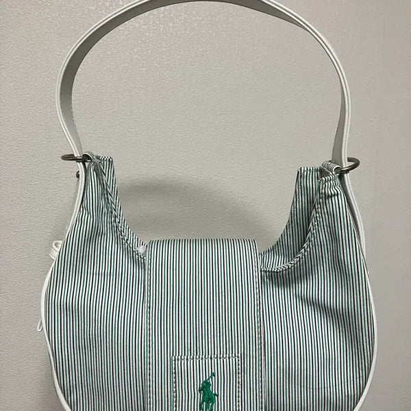 [BUNJANG] Polo Ralph Lauren Striped Hobo Bag / 폴로 랄프로렌 숄더백