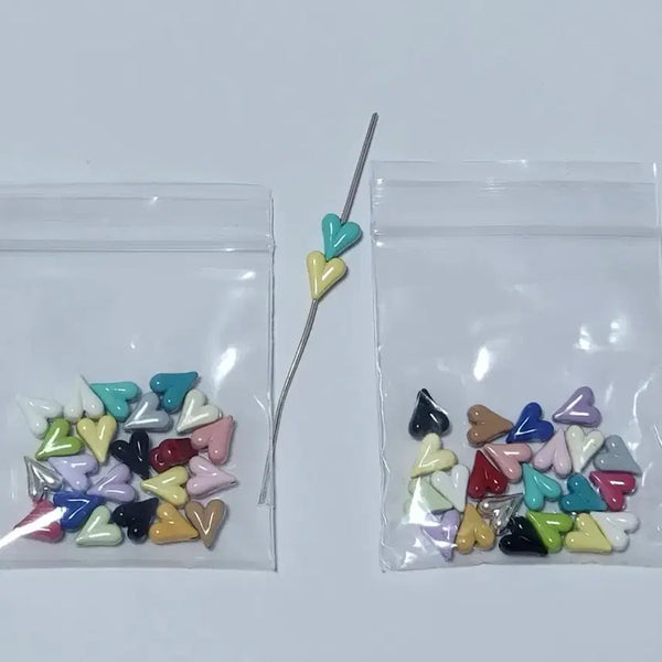 [BUNJANG] DIY Elongated Heart Metal Beads / DIY 긴하트 메탈비즈