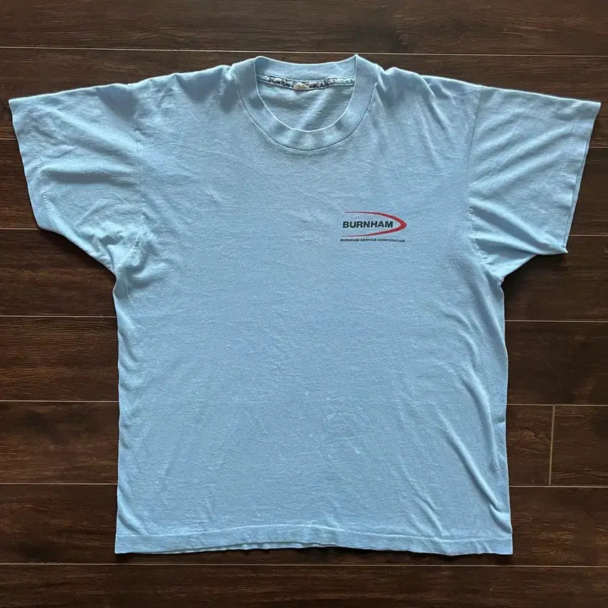 [BUNJANG] Vintage Single Stitch Teal T-Shirt - Size L / [L] 미국 빈티지 싱글스티치 소라색 티셔츠