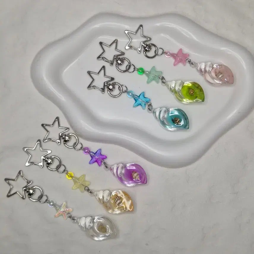 [BUNJANG] Seashell Bead Keychain / 소라키링 비즈키링