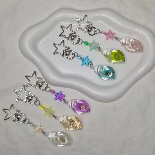 [BUNJANG] Seashell Bead Keychain / 소라키링 비즈키링