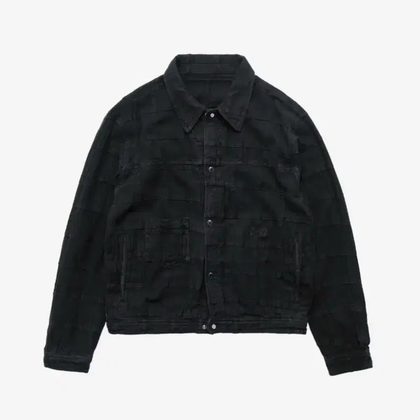[BUNJANG] Pollyteru India Patched Trucker Jacket Black / [2] 폴리테루 인디아 패치드 트러커 자켓 블랙