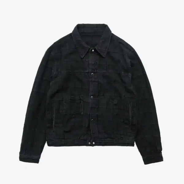 [BUNJANG] Pollyteru India Patched Trucker Jacket Black / [2] 폴리테루 인디아 패치드 트러커 자켓 블랙