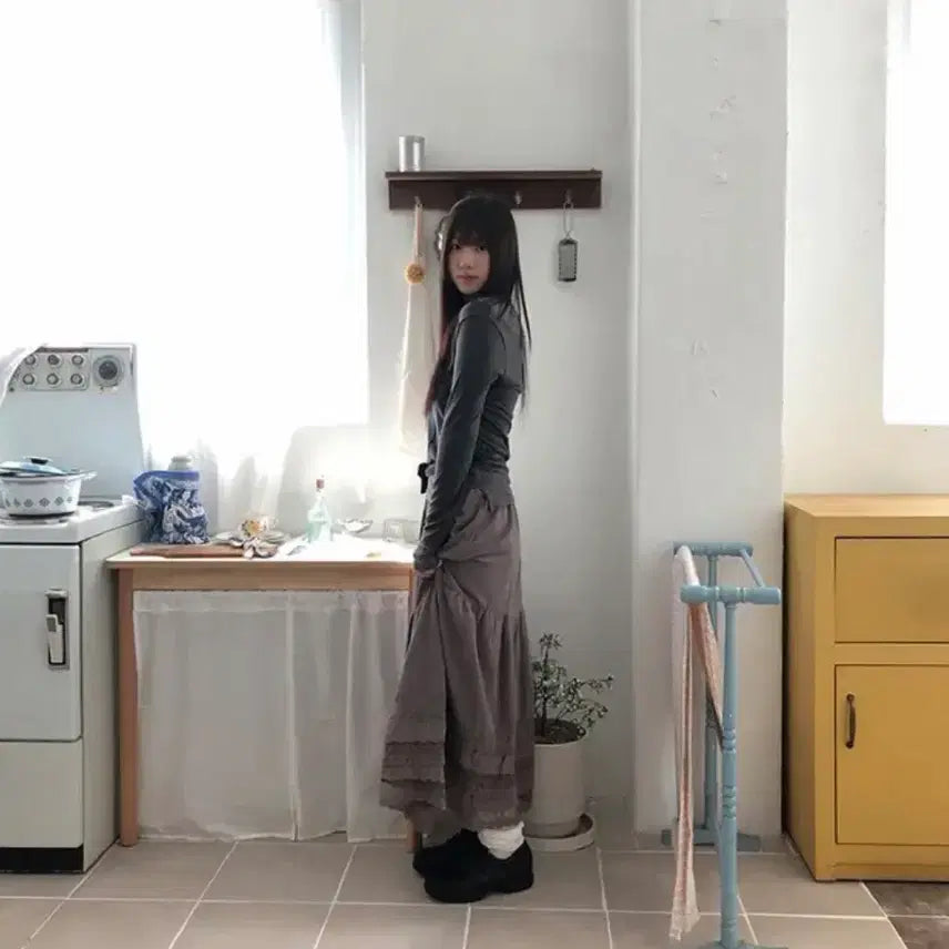 [BUNJANG] Nizi Kyoto Cancan Skirt / 니지 kyoto cancan skirt 빈티지 스커트 모카