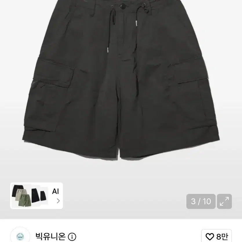 [BUNJANG] Big Union Cargo Shorts Black / 빅유니온 카고 쇼츠