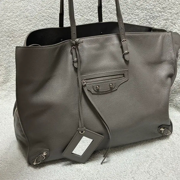 [BUNJANG] Balenciaga Papier Moto Bag Grey / (정품)발렌시아가 파피에르 모터백 그레이 A4
