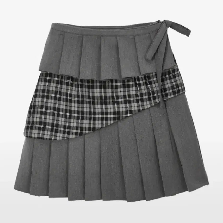 [BUNJANG] Youthbath Check Wrap Pleats Midi Skirt / 유쓰배쓰 체크 랩 플리츠 미디 스커트 m