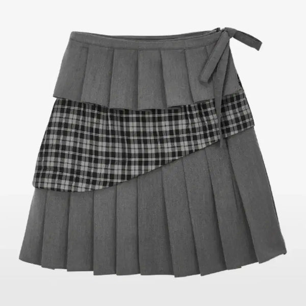 [BUNJANG] Youthbath Check Wrap Pleats Midi Skirt / 유쓰배쓰 체크 랩 플리츠 미디 스커트 m