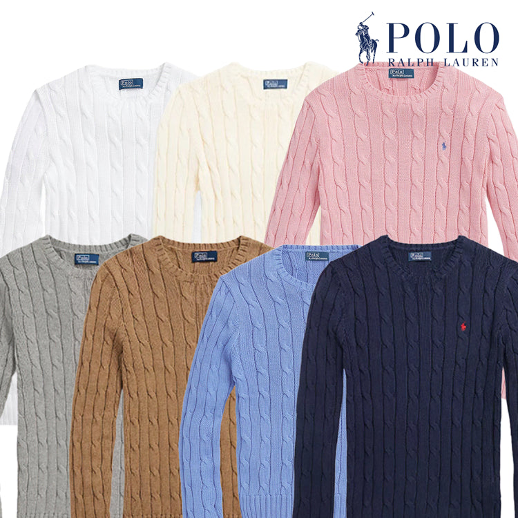 [BUNJANG] Polo Ralph Lauren Cotton Cable Knit Women's Sweater / 폴로랄프로렌 코튼 케이블 꽈배기 여성니트 폴로니트스웨터 (5Color)