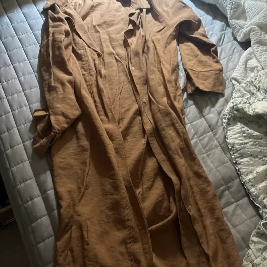 [BUNJANG] Brown Long Shirt / 갈색 롱셔츠