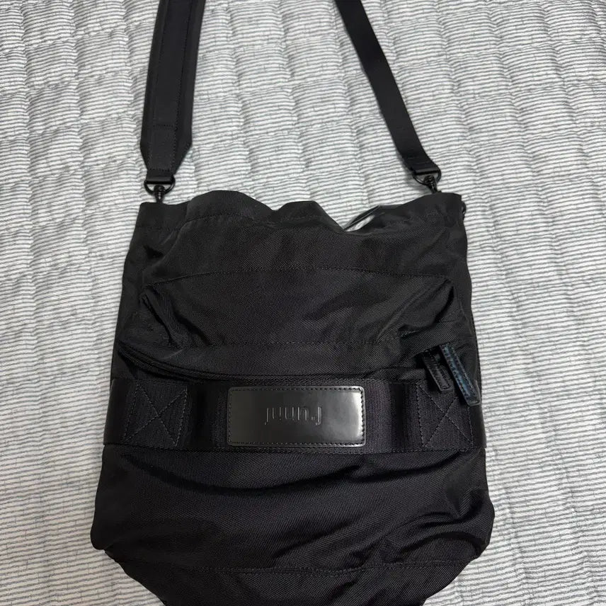 [BUNJANG] Juun.J 19FW Leather Patch Double Bag Black OS / [OS] 준지 19FW 가죽패치 더블백 블랙