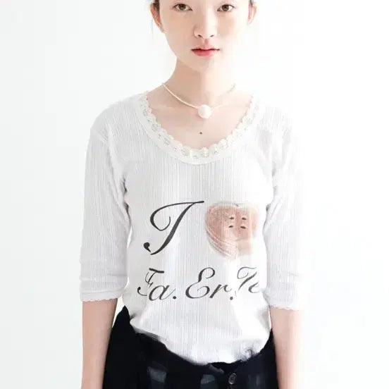 [BUNJANG] Faerie Lace T-shirt (Ivory) / 샵페어리 faerie lace T-shirt (ivory)