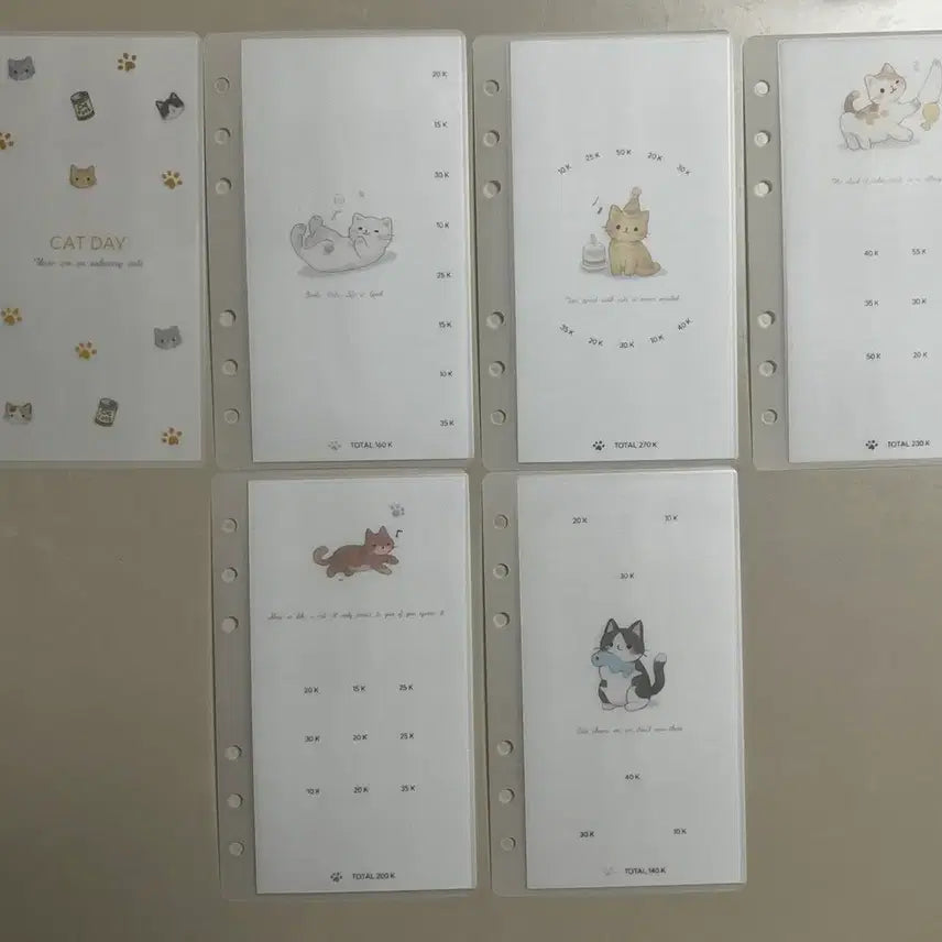 [BUNJANG] Bbibi Workshop A6 Matte Cat Inserts / 삐삐공방 A6 무광 고양이 속지 현금생활 현생