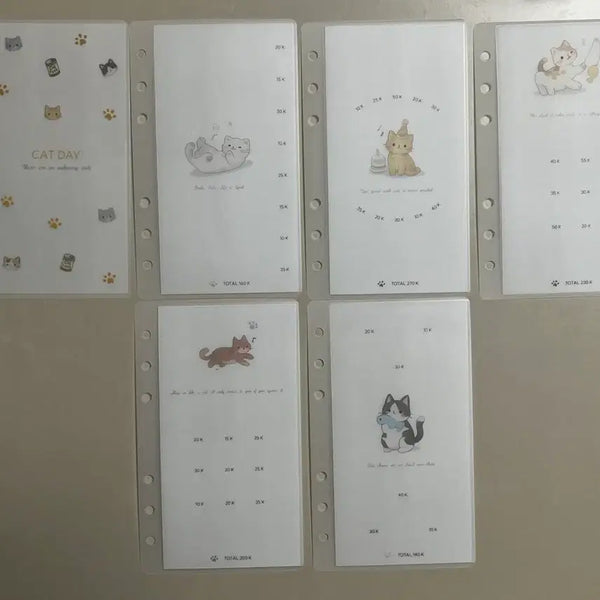 [BUNJANG] Bbibi Workshop A6 Matte Cat Inserts / 삐삐공방 A6 무광 고양이 속지 현금생활 현생