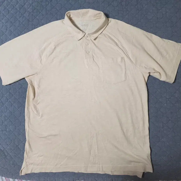 [BUNJANG] L.L.Bean Ivory Short-Sleeve Polo Shirt L / L.L.Bean(엘엘빈) 아이보리 반팔 카라티 L