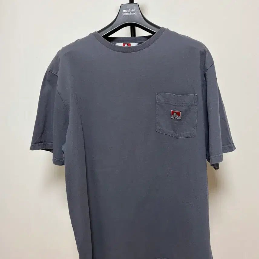 [BUNJANG] Ben Davis Logo Patch Short Sleeve T-Shirt Charcoal / 벤데이비스 반팔 티셔츠 차콜