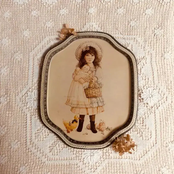[BUNJANG] Antique Vintage Girl Tintray / 앤틱 빈티지 잔하가라 소녀 틴트레이