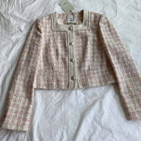 [BUNJANG] ZOOC Square Neck Cropped Tweed Jacket / ZOOC 스퀘어넥 크롭 트위드 자켓