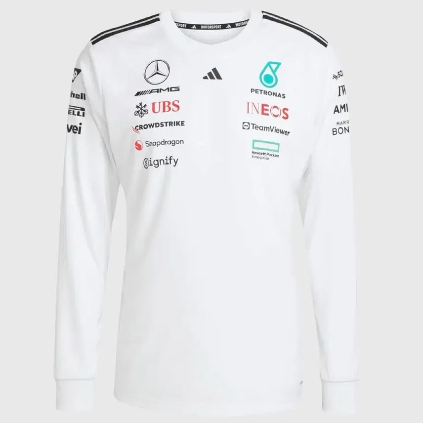 [BUNJANG] Mercedes-AMG Petronas x Adidas 2025 Formula 1 Driver Long-Sleeve T-Shirt / 2025 F1 메르세데스 AMG 페트로나스x아디다스 드라이버 티셔츠