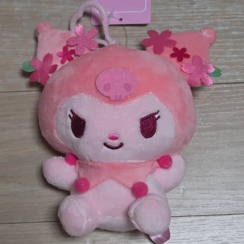 [BUNJANG] Sanrio Kuromi Cherry Blossom Keyring Plush / 산리오 쿠로미 벚꽃 키링 인형