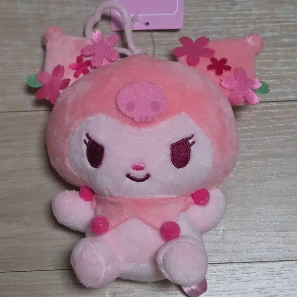 [BUNJANG] Sanrio Kuromi Cherry Blossom Keyring Plush / 산리오 쿠로미 벚꽃 키링 인형