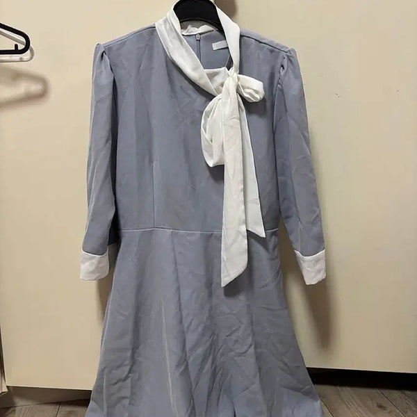 [BUNJANG] ATTRANCE Ribbon Scarf Flare Dress / 아뜨랑스 리본 스카프 하객룩 플레어 원피스
