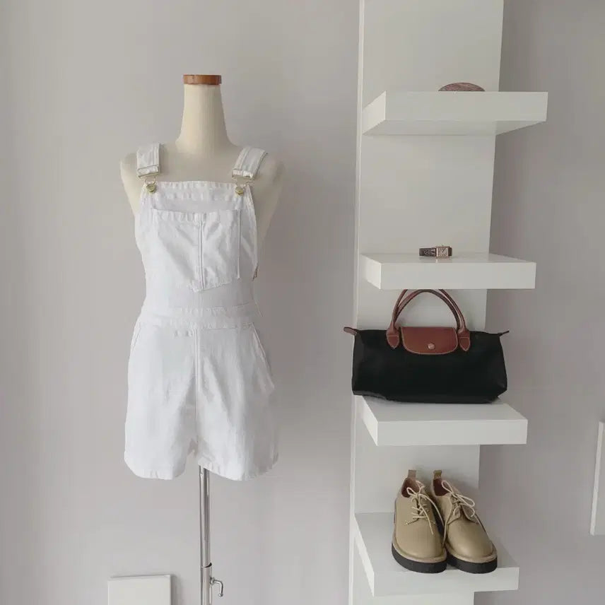 [BUNJANG] FRAME White Denim Overall Short Jumpsuit / ((새계정오픈)) [24] 프레임(FRAME)  오버롤