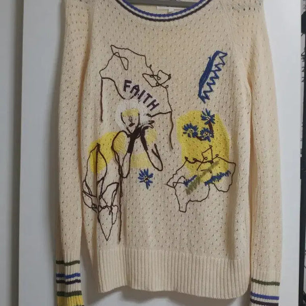 [BUNJANG] Ozscecon Embroidered Knit Sweater Size S / 오즈세컨 자수 니트 S