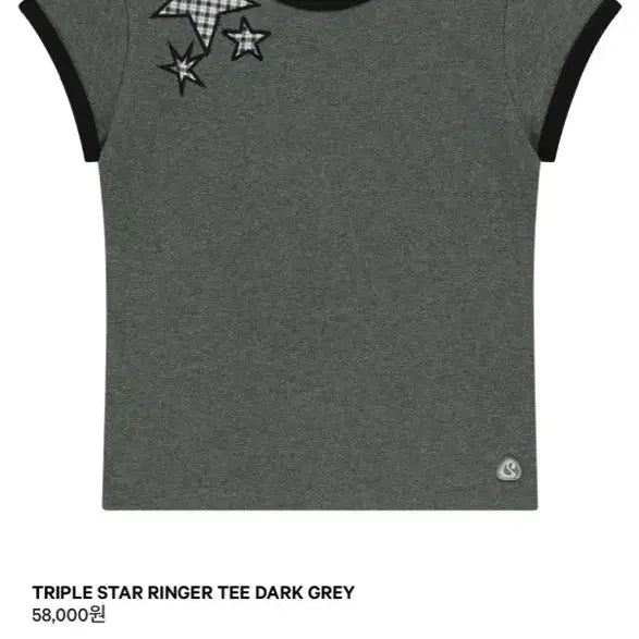 [BUNJANG] KOSEIO Triple Star Ringer Tee Dark Gray / 코이세이오 트리플 스타 링거 티 다크 그레이