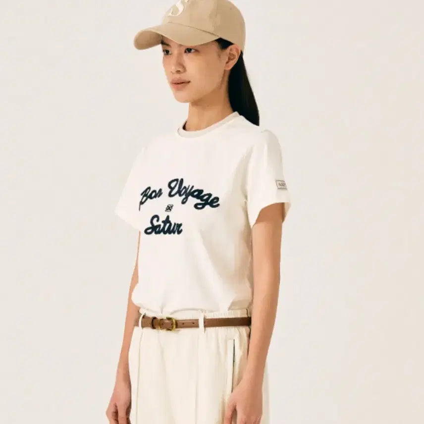 [BUNJANG] Setteur Woman Setteur Logo Embroidered Voyage Short Sleeve T-Shirt Resort Eye / 세터 우먼 세터 로고 자수 보야지 반팔 티셔츠 리조트 아이