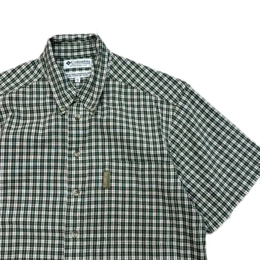 [BUNJANG] Columbia Check Short Sleeve Fishing Shirt / Columbia 콜럼비아 체크 반팔셔츠 피싱셔츠