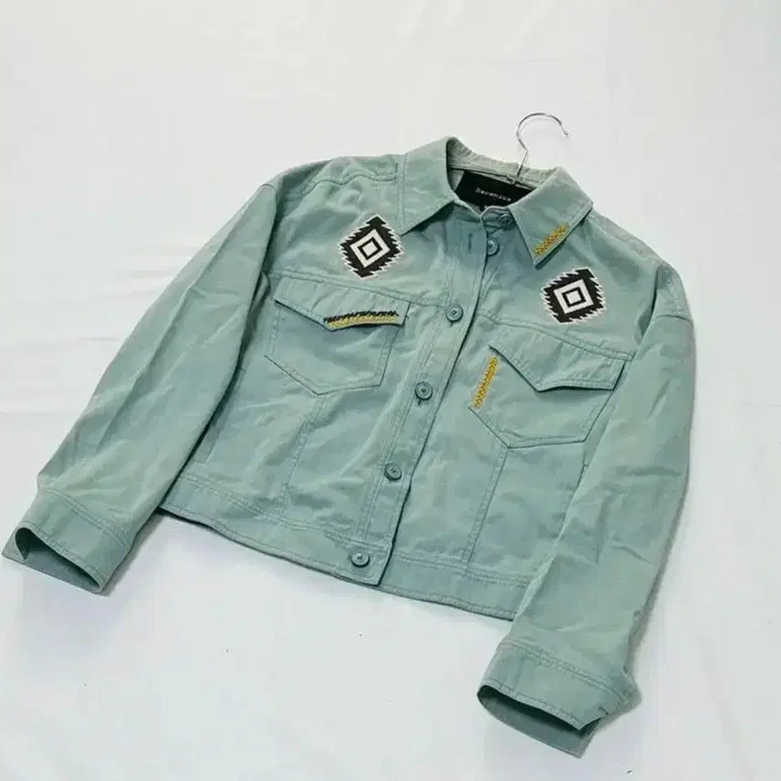 [BUNJANG] Bernice Mint Crop Jacket S / 베르니스 민트색 크롭 자켓 S