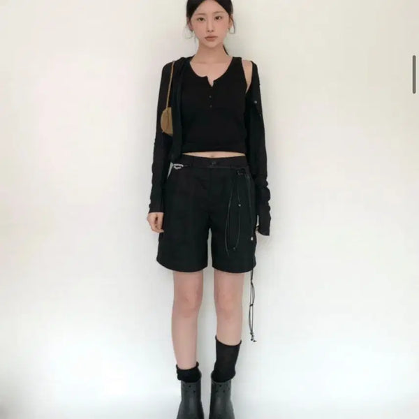 [BUNJANG] U PROJECT Two-Way Roll-Up Half Pants / 유프로젝트 롤업 하프 팬츠 (투웨이)