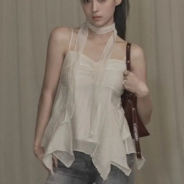 [BUNJANG] Khaki Point Ethnic Scarf Top (Ivory) / 카키포인트 Ethnic Scarf Top (ivory)