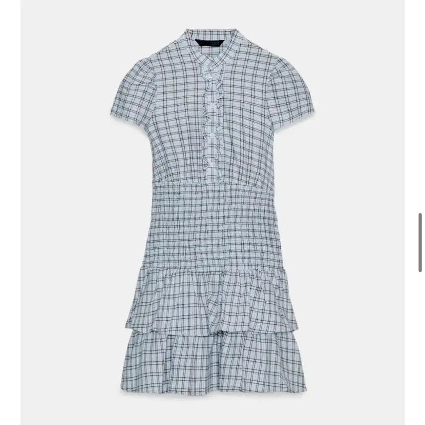 [BUNJANG] Zara 26SS Check Ruffle Cotton Mini Dress / [새상품] 자라 26SS 체크 러플 코튼 미니 원피스