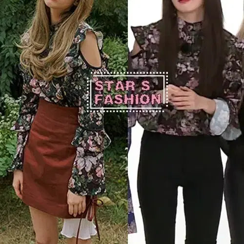 [BUNJANG] Not Your Roses Frill Blouse (Red Velvet Seulgi Wear) / 낫유어로즈 숄더 프릴 블라우스 슬기 블라우스
