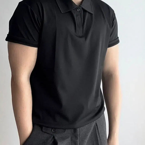 [BUNJANG] Gotension Muscle Fit Short-Sleeve Polo Shirt Navy / [새제품]고텐션 머슬핏 반팔 카라티 네이비