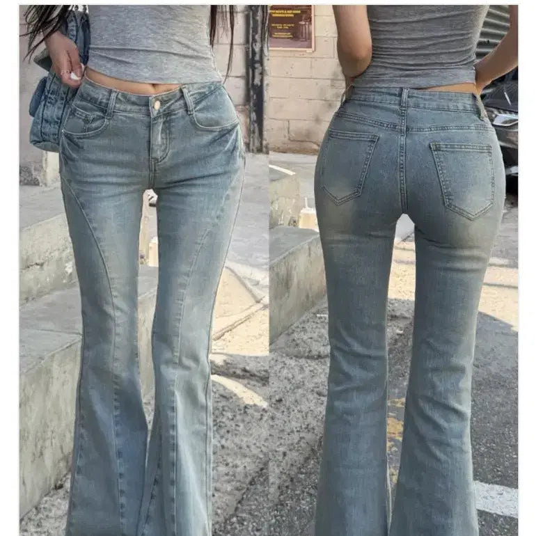 [BUNJANG] KindaMeme Light Wash Wide Bootcut Jeans (M) / 카인다미 연청 와이드 부츠컷 청바지(m)