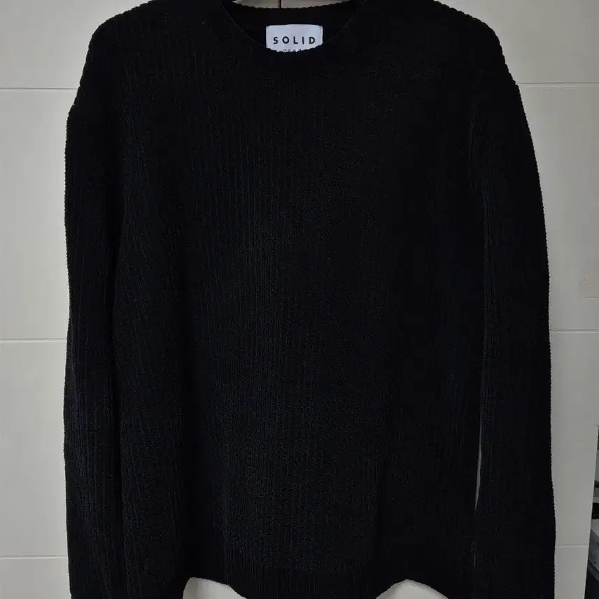 [BUNJANG] Solid Homme Velvet Black Knit / (48) 솔리드옴므 벨벳 블랙 니트