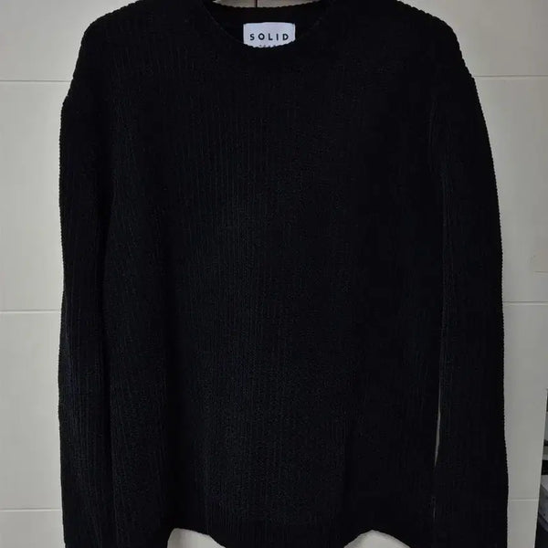 [BUNJANG] Solid Homme Velvet Black Knit / (48) 솔리드옴므 벨벳 블랙 니트