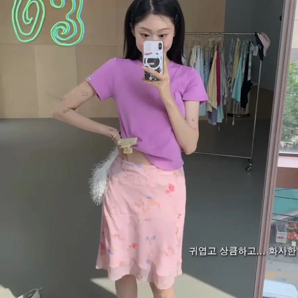 [BUNJANG] ADIT Cozy Relax T-Shirt Pink / 아딧 티셔츠