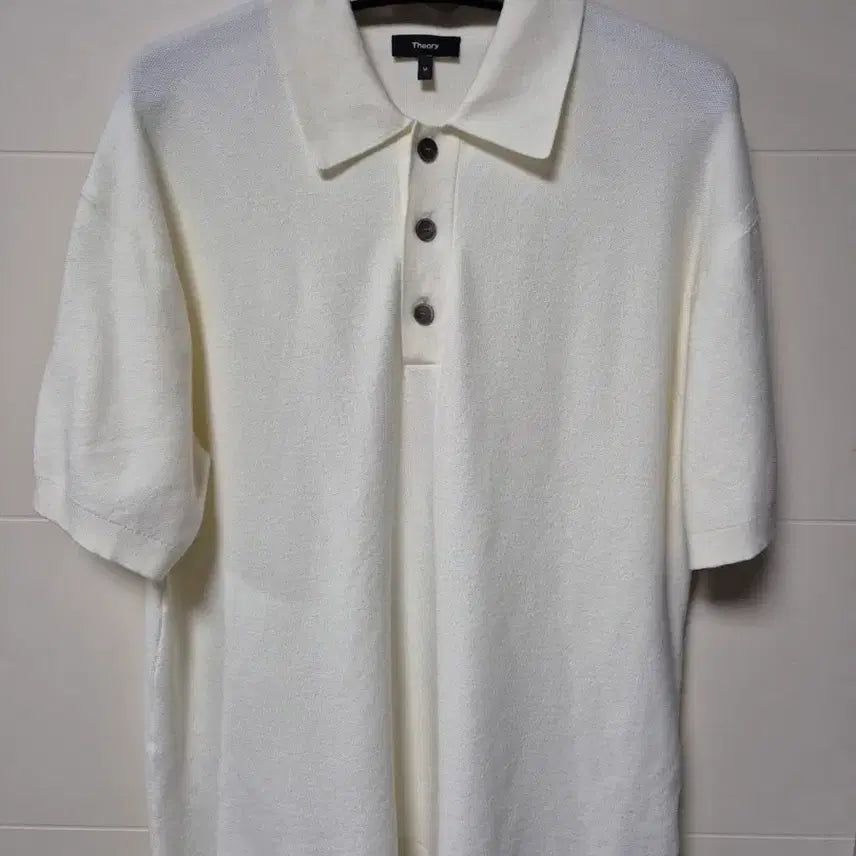 [BUNJANG] Theory Leland Knit Polo Shirt Ivory / (M) 띠어리 릴랜드 아이보리 니트 카라티셔츠