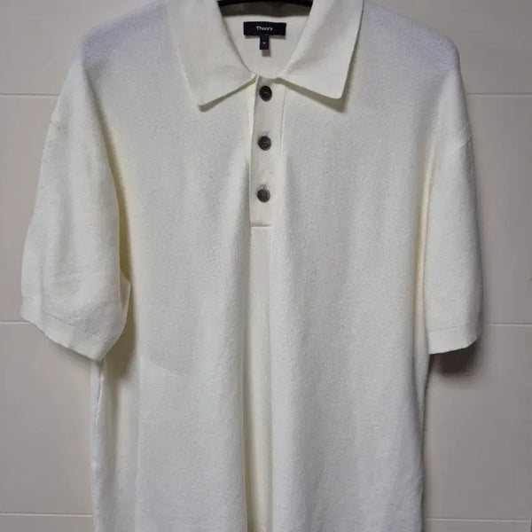 [BUNJANG] Theory Leland Knit Polo Shirt Ivory / (M) 띠어리 릴랜드 아이보리 니트 카라티셔츠