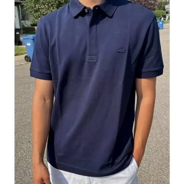 [BUNJANG] Lacoste Men's Hidden Button Polo Shirt Navy / (새상품,M) 라코스테 남성 히든버튼 폴로 카라티 네이비