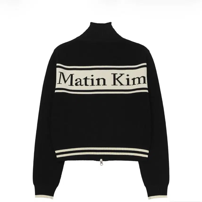 [BUNJANG] Matinkim Spell Point Stripe Cardigan Black / 마뗑킴 가디건