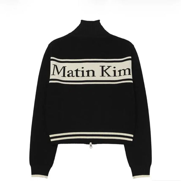 [BUNJANG] Matinkim Spell Point Stripe Cardigan Black / 마뗑킴 가디건