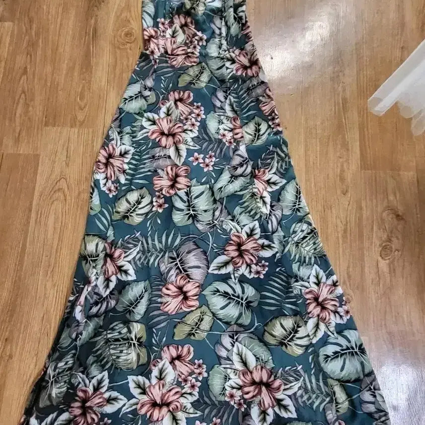 [BUNJANG] Floral Pattern Sleeveless Long Dress Size 55 / 플로럴 패턴 민소매 롱 원피스 55사이즈