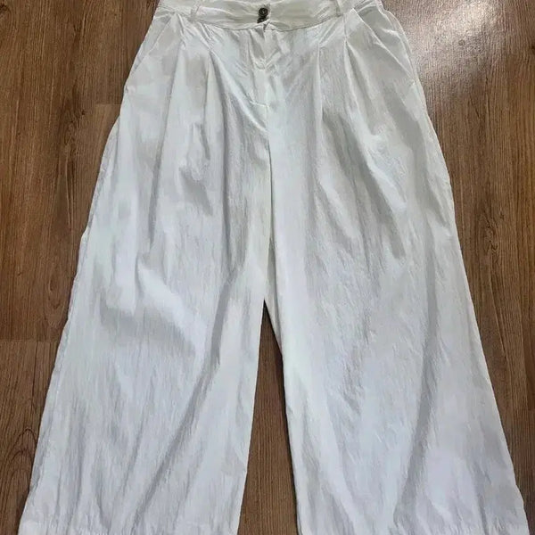 [BUNJANG] White Wide Leg Pants Size 55 / 화이트 와이드 팬츠 55사이즈
