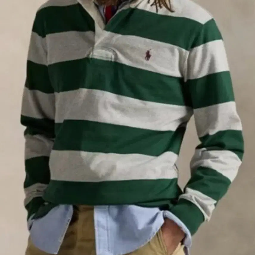 [BUNJANG] Polo Ralph Lauren Striped Rugby T-Shirt / 폴로 스트라이프 럭비 티셔츠 L